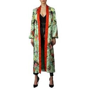 Women’s Kyle x Shahida silk robe floral birds dress stunning NWT New
